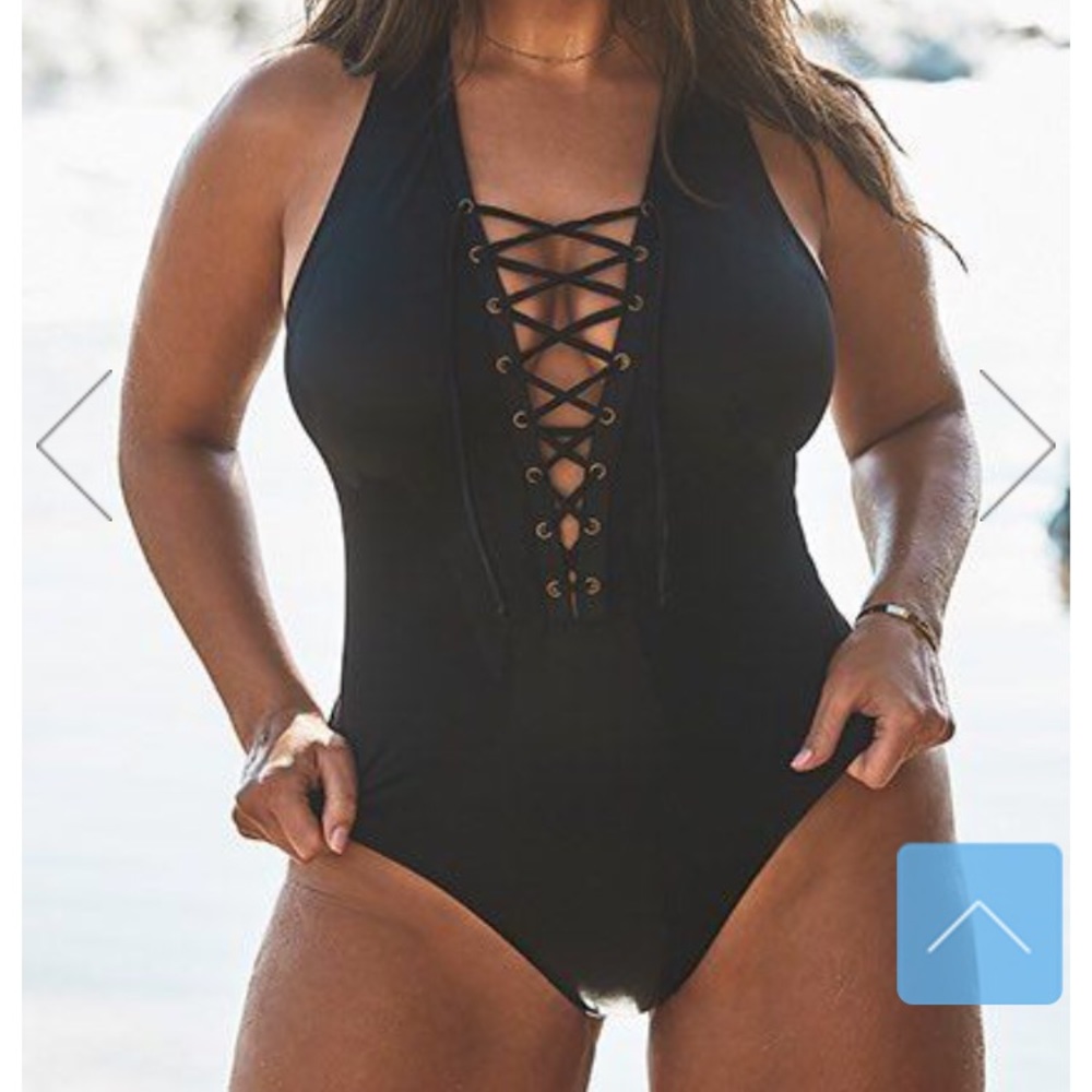 Black Ashley Graham one piece swimsuit Size 16 NWT